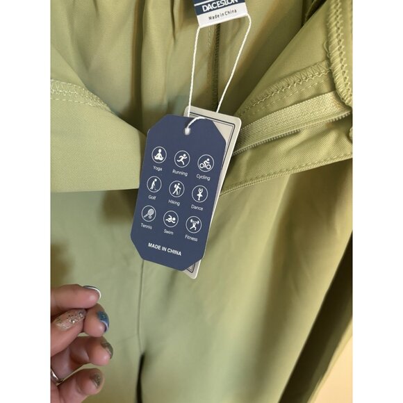 Womens Wide Leg Palazzo Dress Pants with Pockets Size 2XL Lime Green NWT - Picture 7 of 14